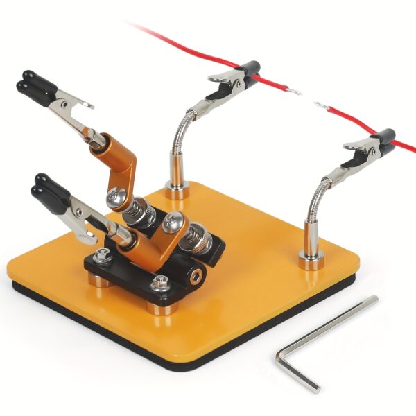 [Magnetic Soldering Third Hand] Metal Flexible Arms Magnetic Base Soldering Third Hand | Helping Hands Welding Tool for Electronics Repair Assembly
