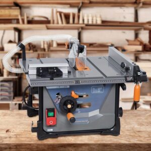 15Amp Professional Table Saw - Heavy-Duty Portable jobsite saw with Quick Change Blade Lever & Safety Guard, 8.5" Compact design for Cabinet Making, Flooring, Trim Work - Compatible with Standard Outlet (220V) - Ideal for Contractors & DIYers, DIY Projects, Sturdy Construction, Reliable Performance, Home Improvement