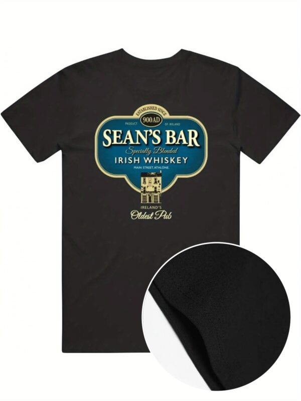00c7a273e2d2ec7b49b9e0e7fae43a5a_xR73xLnXW2b8h.jpg Sean'S Bar Oldest Pub Ireland 900AD Men'S Cotton Crew Neck T-Shirt with Printed Design, Casual Regular Fit Knit Fabric Tee for All Seasons, Slight Stretch - Ideal for St. Patrick'S Fan Parties