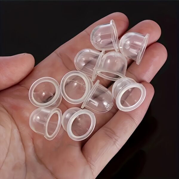 10pcs Durable Plastic Carburetor Start Bulbs, 19mm/22mm - Essential for Lawn Mowers, Trimmers & Hair Dryers - Clear Petrol Capsule Pump Accessories for Outdoor Power Equipment