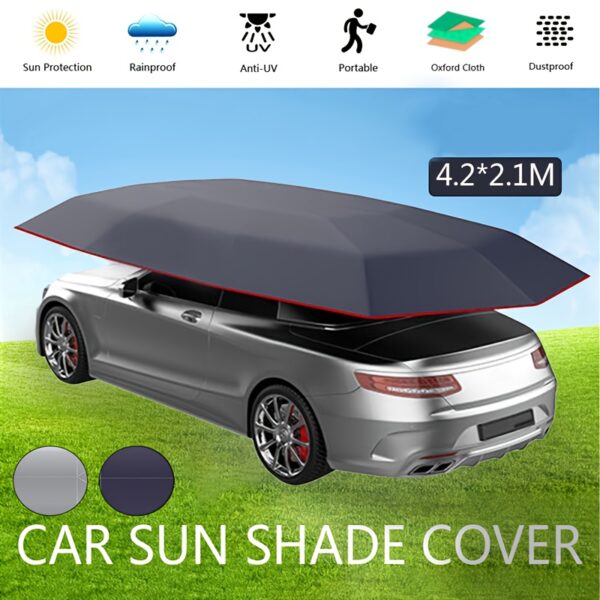 02ad1648-2874-425b-bda7-921c4ae0e375.jpg Car Sunshade Canopy Dustproof UV Protection Without Stand, Unfolded Size 165.35*82.68 inch Available in Silver and Blue
