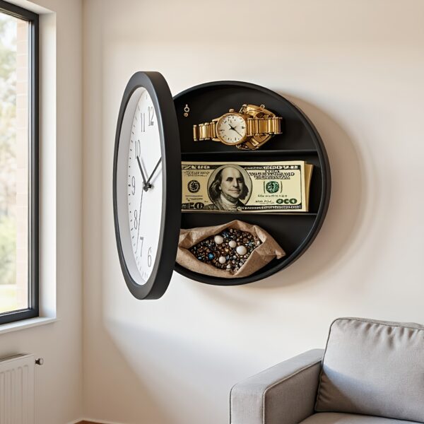 Multifunctional Secret Coin Safe, Silent Wall Clock with Storage Space Function, Your Secret Place to Hide Money, 10 Inch Mysterious Safe. Home Decoration Safe, Hidden Compartment Items, Safe Hidden, Money Hiding, Home Security, Mysterious Design, Wallmounted Clock, Reliable Locking, Durable Construction, Secret Compartment, Hidden Money Box, Home Decorators, Collectors