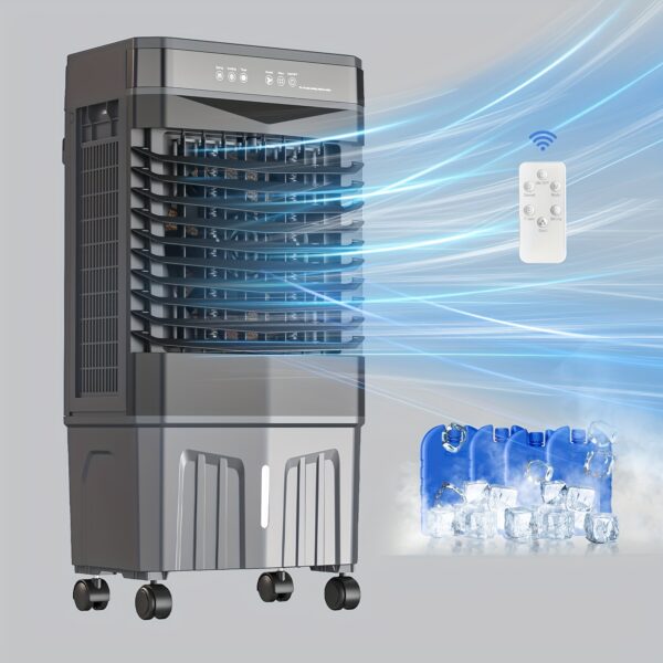 1800/2800CFM Evaporative Air Cooler, Portable Swamp Cooler W/ 12H Timer, Ice Packs, 3 Speeds, Large Water Tank for Indoor Outdoor Use - Bedroom, Office, Garage, Patio