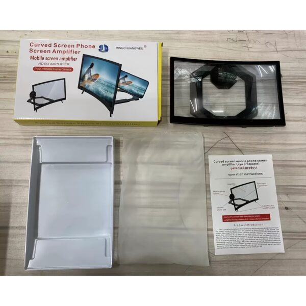 2Pack, 12-Inch Curved HD Mobile Phone Screen Amplifier - 1:1 Isotropic Magnification, with Screen Enlarger Compatible with All Smartphones - Supports Multiple Viewing Angles and Portrait/ Landscape Modes, Black