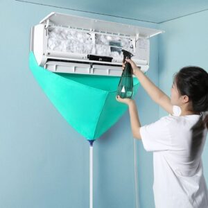 Air Conditioner Cleaning Cover Kit, 1pc, Wall-Mounted AC Wash Bag with Drain Outlet, No-Electricity Required Dust Waterproof Maintenance Tool Set