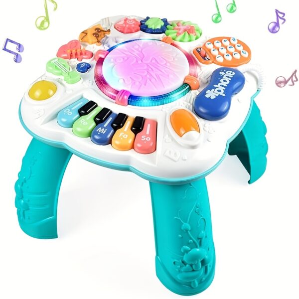 Educational & Fun Musical Play Table for Toddlers Interactive, Cognitive Development Activity Center for Boys & Girls, Ideal Gift
