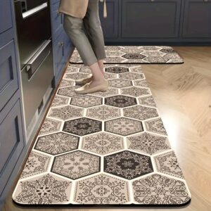 061eccd5939ec7329a918cf8d3c4d705_YwoozAeqZbQQg.jpg 1pc Elegant Hexagonal Pattern Kitchen Mat - Non-Slip, Ultra-Absorbent, Quick-Dry Floor Mat for Bathroom, Living Room, Hotel - Machine Washable Polyester, Hotel Bathroom Mat|Elegant Floor Mat|Rubber Backing Mat, Bathroom Floor Mat