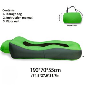 Outdoor Inflatable Sofa, Quick Portable Lazy Sofa, Camping Music Festival, Single Folding, with Storage Bag, Inflatable Bed, Very Suitable for Camping Or Party Scenes, Water And Land Use