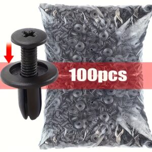 100pcs Car Body Push Pin Clips, Universal Quick Release Trim Rivets Fastener Set for Door Panel Bumper Fender Mudguard, Professional Grade Assortment Kit for Door Liner, Wheel Arch & More, Vehicle Maintenance, Auto Repair Essentials, Precision Fasteners, Secure Fastening Solution, Highstrength Material, Corrosionresistant Clips, Automotive Fasteners, Push Rivets, Auto Mechanics, Vehicle Owners
