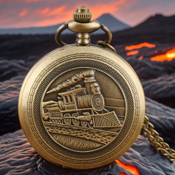 1pc Unique Classic Fashioned Steampunk Train Design Quartz Pocket Watch, Unique and Innovative Design Accessory For Parties, Vacations and Dates, A Gift for Halloween, New Year, Christmas and Birthdays