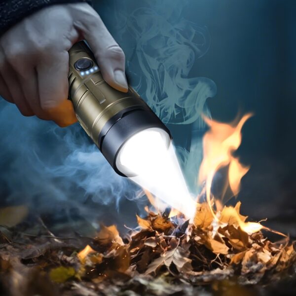 1 Flashlight Can Make Fire, Can Be Used for Ignition, Take Out The Insulating Pad Before Use, Large Luminous Flux, 26650 Lithium Battery, 3000 MA, Long Battery Life. Suitable for Wilderness Survival, Camping, Fishing, Power Outage, Night Riding., Small Flashlight, Camping Flashlight, Fishing Light, Durable Construction, Portable Light, Typec Charging, Highlumen Output, Survival Torch, Highpower Torch, Emergency Preparedness, Campers And Hikers