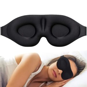 094c2d66-31af-4a26-b819-d825bf2d040f.jpg 2pcs 3D Contour Cup Sleep Eye Mask, Soft Polyester Fiber, Solid Color, Uncharged, Light Blocking Nose Cushion, Comfortable Travel & Yoga Nap Accessory, Sleep Mask