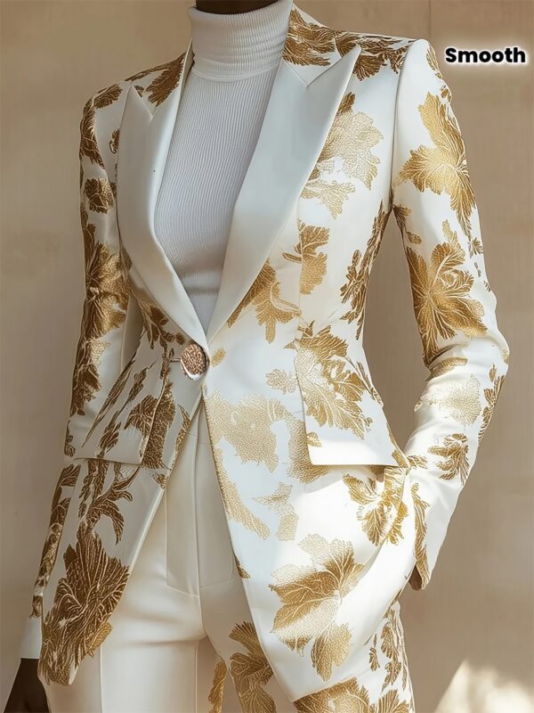 Casual and Elegant Satin Exquisite Printed Women's Suit Jacket, Can be worn in all seasons, Smooth and soft, Elegant Jackets for Women, Jackets for Women, Allseason Jacket, Stylish Lounge Wear, Feminine Fashion, Elegant Design, Smooth Fabric, Durable Construction, Long Sleeve Jacket, Buttonup Jacket, Casual Wear, Trendy Outfits