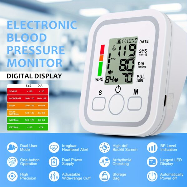 0a1ea907-c525-408d-87b4-9cd85103b0df.jpg Blood Pressure Monitor Upper Arm, Blood Pressure Machine Easy To Operate, Adjustable Cuff | 60S Fast Reading | Voice Broadcast, Hypertension Alert, 2×99 Sets Memory, Home And Travel Use, Adult Health Monitor (Battery Exclude), Thanksgiving Deal