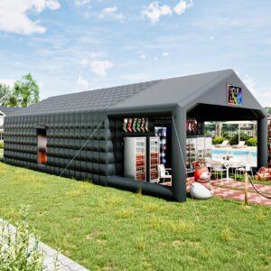 Jocisland Large Inflatable Nightclub Tent In Black With 2 Side Doors And Logo Space, Event House For Adults, Perfect For Weddings, Birthday Parties, And Backyard Celebrations