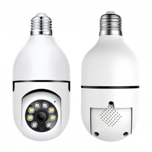 Intelligent Light Bulb Camera 1080P+2MP Ultra Clear 360 ° Rotation AI Humanoid Tracking E27 Screw Top Light 2.4G/Bluetooth Dual Frequency Sound And Light Alarm+two-way Intercom Mobile Phone Remote Monitoring Indoor/store Security US Stock