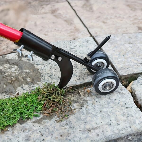 Heavy-Duty Metal Garden Weeding Roller - Multi-Functional Gap Tool with Adjustable Handle & Rotating Wheels, Ergonomic Design for Efficient Weed Removal on Grass, Lawns, Stairs - Durable Metal Construction for Professional & Home Gardening, Weed Removal Garden Tools No Bending, Stair Weeding Aid, Sturdy Wheel Construction