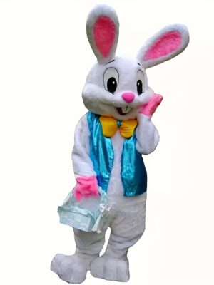 Adult Easter Bunny Costume - Cute Cartoon Style Plush Rabbit Mascot for Halloween And Festivals, Non-Stretch Polyester Fabric, Ideal for Parties And Promotions - Perfect Easter Gift