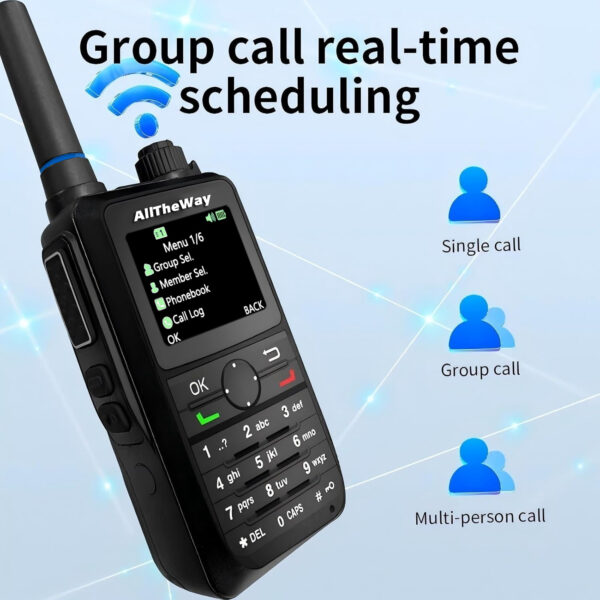 Global Walkie Talkie, PTT Two-Way Radio, 4G PoC Radio Communication, Global Long Range Portable Radio with SIM Card, 168 Hours Battery Life, Rechargeable, 1 Year Free Data, for Families and Work Groups (4 Pack)