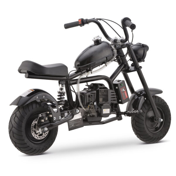 Gas Mini Chopper Bike, DB003 Model 49.4 CC 2-Stroke Dirt Bike with Big Headlight, Rear Shock Absorber, Metal Frame, Disc Brakes, Max Load 165Lbs, Up to 20Mph,Product name: gas mini dirt bike, chopper bike