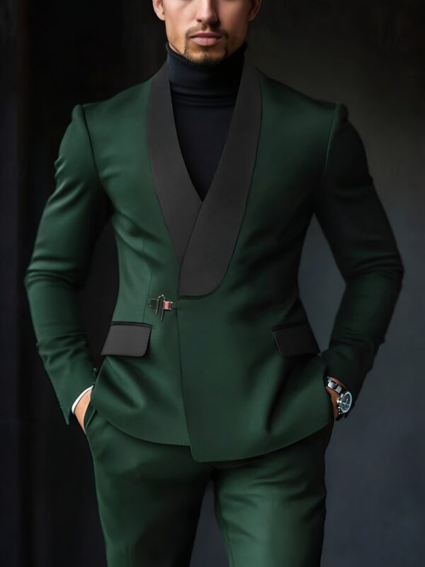 Men'S Casual Fashion Suit Jacket - Solid Color Notch Lapel Long Sleeve with Button Front, Regular Fit for Spring/Fall Business Casual & Weekend Outings, Nonstretch Fabric