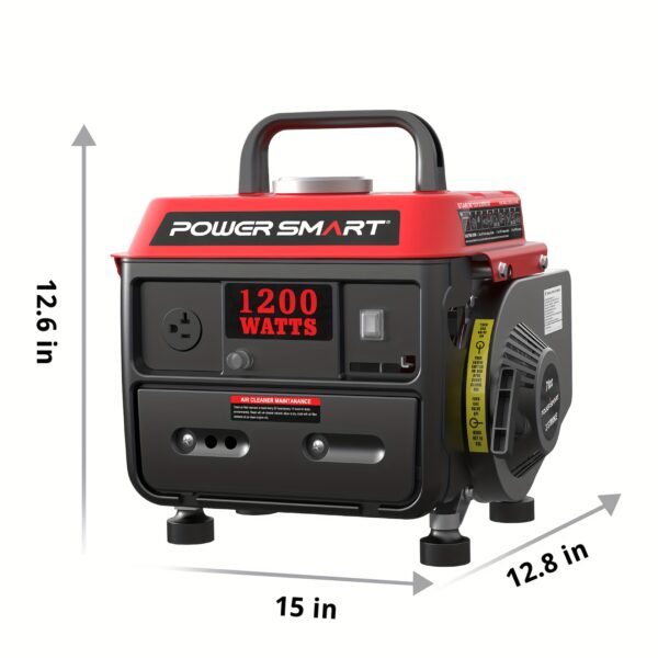 1200W Portable 2-Stroke Generator, Low Noise For Camping, Job Sites, Small Generator For Outdoors