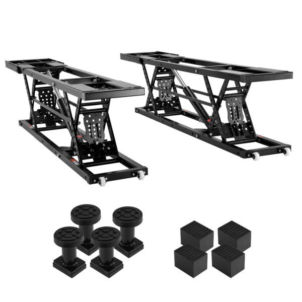 VEVOR Car Lift, 5,000 LBS Capacity Portable Car Lift, with Extended-Length Plates, 25.6" Max. Height, Heavy-Duty Carbon Steel Truck Lift with 120V Power Unit, Auto Car Jack Lifts for Home Garage Shop