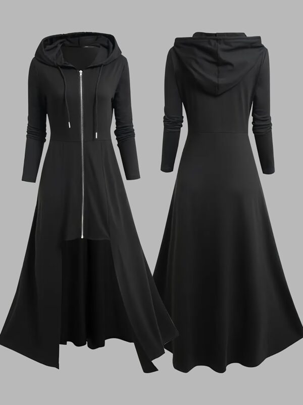 0e6e91bd-a18b-4661-aee8-11c3932552b7.jpg Plus Size - Plus Size, Women'S Plus Size Hooded Coat - Elegant Long Jacket with Front Zipper Closure, Loose Fit Winter Outerwear for Women, Formal & Everyday Outfits - Fall/Winter Clothing, Winter Hooded Jacket, Fall Fashion, Asymmetrical Hem, Quality Stitching, Stylish Hoodie, Fashion Lovers, Cold Weather Wear, Durable Fabric, Fashionconscious Women