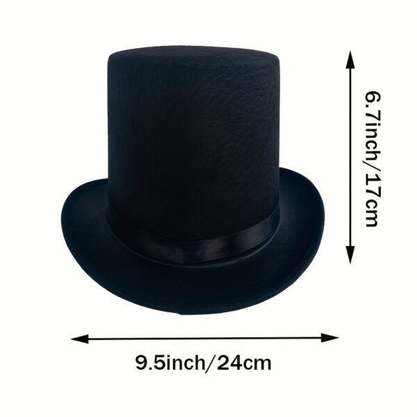 Steampunk Party Hat, Polyester and Stretch Fabric Tall Hat with Red Rose, Dry Clean Only - Elegant Victorian Accessory for Costumes and Theme Parties!, Festive Headwear | Victorian Style Hat | Durable Headwear, Halloween Costume Accessory