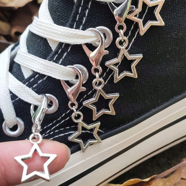 Stainless Steel Star Ornaments for Shoes-5pcs Set Retro Style Shoe Clip Accessories