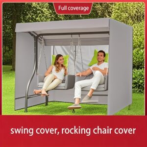 105f2e30-a3fc-4c25-91cb-ed0cef11e2a1.jpg Heavy-Duty Oxford Fabric /Indoor Swing Chair Cover with Full Coverage & Rainfly Canopy Design - All-Weather 210D Material, Zippered Closure for Patio,, Balcony - Compatible with Rocking Chairs (Grey) - Easy Storage & Maintenance, Durable for All Seasons, Ideal for Patio Furniture, Includes Hanging Mechanism for Easy Setup, Snug Fit for Use, Patio Furniture Covers, Patio Furniture Cover, Out Door Seat Covers, Patio Seat Covers For Outside