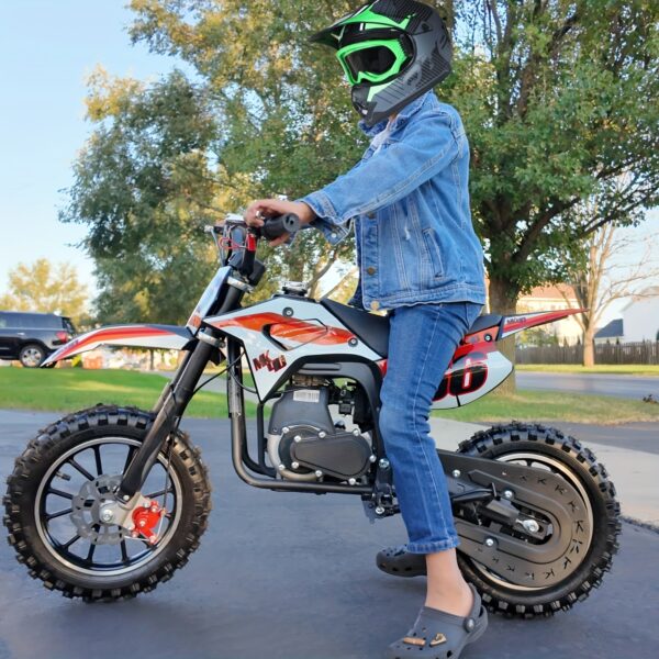 SYX MOTO 40cc Dirt Bike Mini 4-Stroke Gas-Powered Dirt Bike Off-Road Motorcycle Pull Start, MK, Max 20mph, No Battery