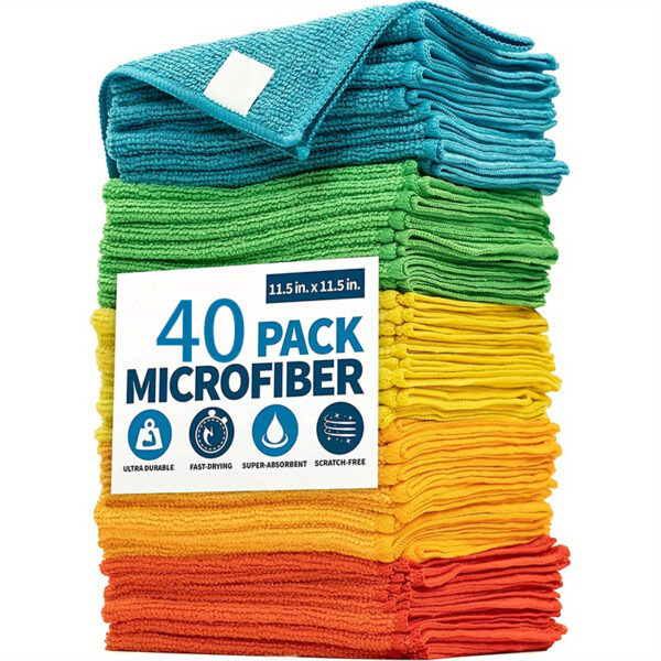 110ada1d90a84ef4b4526fe22ea96017-goods.jpeg 10/ 20/ 40 Pack Ultra-fine Fiber Cleaning Cloth, Ultra-fine Fiber Towel For Cars, High-quality Multifunctional Car Cloth, Dust Removal Cloth Cleaning Cloth, Absorbent Ultra-fine Fiber Cloth, Suitable For Car RVs, Houses, Kitchens Windows