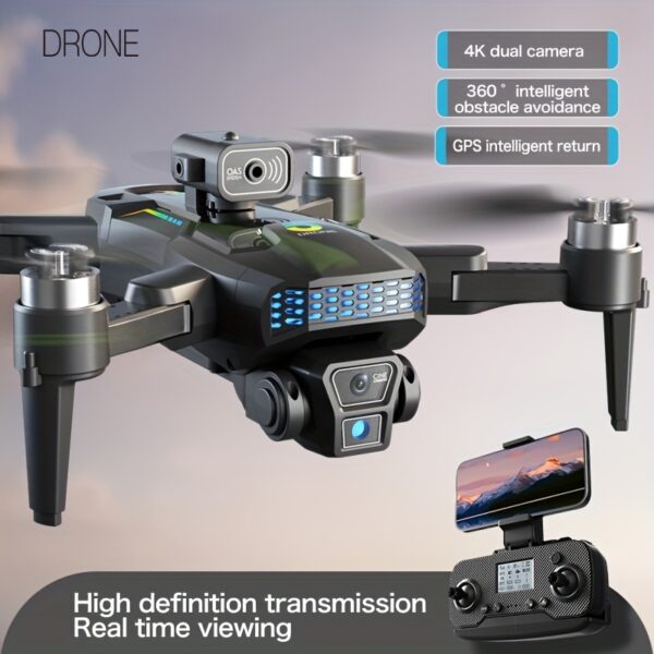 SEREE GPS Drone with 4K Camera, Aerial Camera with Dual WIFI, Long Range GPS Quadcopter for Beginners, Optical Streaming, 5G Transmission, Foldable Design, Brushless Motors, Gesture Photo Taking, Auto Home And Follow Me, Includes 3 Batteries And Carrying Case, Perfect Gift for Men, Recreational Drones|Fashion Drones |Precision Navigation, Mini Drone with Camera, Long Distance Drone, Long Distance Drones with Camera, Drone with Goggles, Drone  Aerial Photography, Flying,
