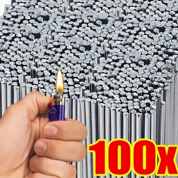 100-Pack Low-Temp Welding Rods for Metal Repair - Suitable for Copper, Iron, Aluminum, and Stainless Steel