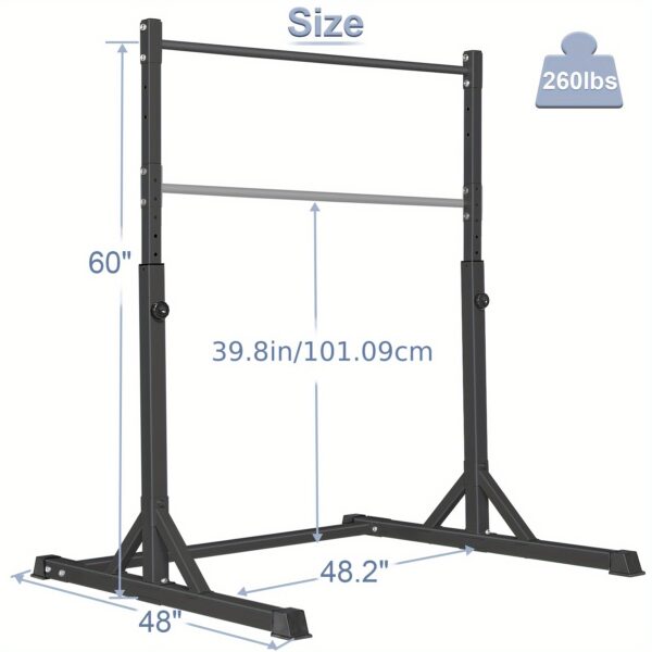 127b5390-36cf-11f0-9124-0a580a6328b6.jpg Adjustable Gymnastic Bar (Up To 60'') - Steel Home Monkey Bars, Anti-Slip, Easy Assembly