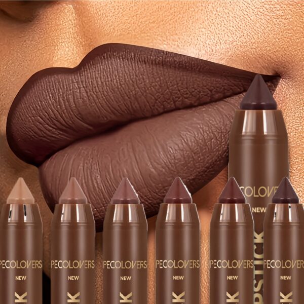 Long-Lasting Matte Lip Liner & Lipstick Dual Tip - Matte/Pencil Shades (Warm Browns, Reds), Non-Stick Formula, Velvet Glide for Precise Lips - Everyday & Special Events Makeup - All Light Beige Types - Makeup Pencil & Lipstick in One, Sleek Design, Creamy Texture, Beauty Enthusiasts