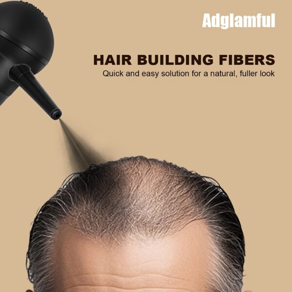 Adglamful 15g All In One Hair Fiber Powder 1pc Instant Volume And Full Coverage for Men And Women Conceals Sparse Hair And Receding Hairline 1 Second Adhesion Ideal for Dates Parties Salons And Christmas Gifts