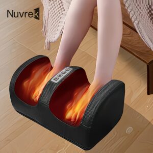 Nuvrek Foot Massager for Circulation And Relaxation - Foot Massager Machine for Relaxation with Heat - Father's Day Gift Mother's Day Gift, Feet Massager, Foot Massager with Heat And Compression, Home Spa, Sleek Massage Device, Ergonomic Design, Easy to Clean, Highquality Materials, Wellness Enthusiasts, Busy Professionals