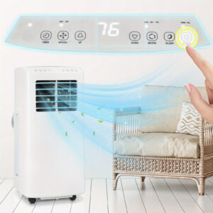 Smart 8000/9000/10000 BTU Portable Air Conditioner, 4-in-1 Cooler, Heater, Dehumidifier & Fan, Room Mobile AC Unit With Rolling Wheels & Installation Kit