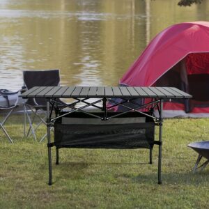 154d6e7c-6eb9-4f3b-86cd-d1c2b61e89b0.jpg Folding Camping Table, Outdoor Folding Camping Table with Mesh Storage Bag And Carrying Bag, Portable Aluminum Rolling Table for Indoor, Outdoor Camping Beach, Backyard, Barbecue, Party, Patio, Picnic, Easy to Store, Table Camping Portable, Camping Gear And Equipment, Portable Table Camping, Camping Kitchen Table, Camping Storage, Picnic Table, Beach Furniture, Lightweight Table, Spacesaving Furniture, Aluminum Frame, Weatherresistant Material, Rolling Desk,