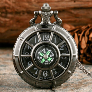 1694277927720-3c872d51124b4bc0b569597452e9ce51-goods.jpeg Compass Design Vintage Hollow Skeleton Pocket Watch Black Starry Round Dial Antique Pendant Clock Retro Gifts