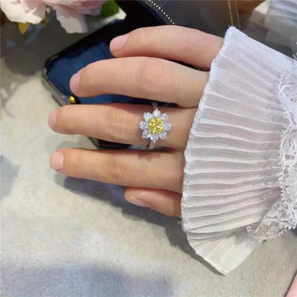 1714198557793-56145f99e36048119e14f77a1eeebf6f-goods.jpeg Elegant 1ct Yellow Moissanite Flower Ring - 925 Sterling Silver, Perfect for Birthdays & Graduations, ETERNALS EARTH, Moissanite Jewelry
