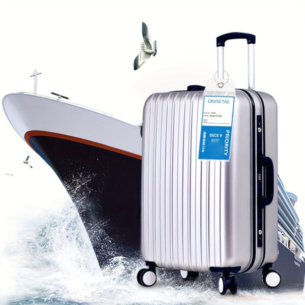 [Durable Luggage Tags] 3-Pack Waterproof Durable PVC Luggage Tags | Secure Cable, Travel Accessory for Cruise & Baggage Identification