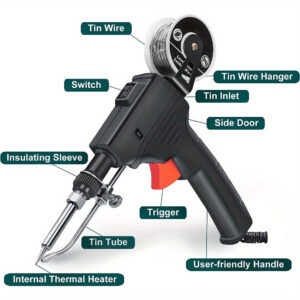 1719323623413-17672e1785dc45ef878b400d029413d2-goods.jpeg Premium Soldering Iron Kit: Auto Handheld Welding Tool with 5 Elite Replaceable Tips, Desoldering Pump, Precision Tweezers, Soldering Wire, & Mini Stand - Perfect for Circuit Board Repairs, Home DIY, and Electronics Hobbyists!