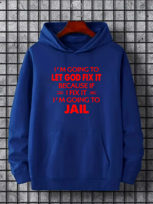 Men's Casual Hoodie with Fun Letter Print - Cozy Pullover with Kangaroo Pocket, Long Sleeve, Loose Fit - Perfect for Fall & Winter