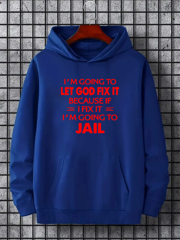 Men's Casual Hoodie with Fun Letter Print - Cozy Pullover with Kangaroo Pocket, Long Sleeve, Loose Fit - Perfect for Fall & Winter