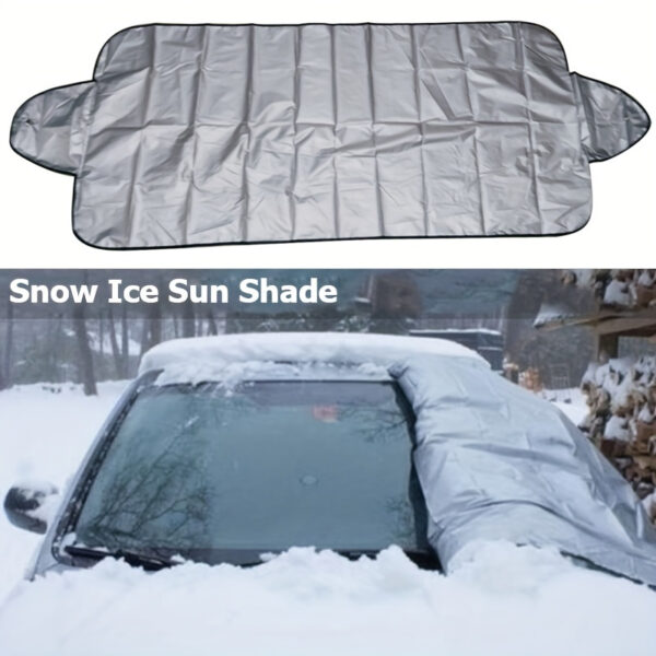 1721214273641-172e8a5cd0084255bd57b1dee14a5da1-goods.jpeg Car Windshield Snow Cover - Non-Waterproof, Multi-Season Protection, Quick Installation, Universal Fit Fire Pit Covers
