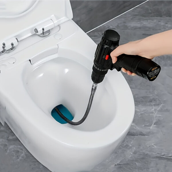 1pc Electric Drain Cleaner Tool, Flexible 39.37in Length, Multi-Purpose Sink & Toilet Unclogger for Hair and Waste Removal, Lightweight Plumbing Snake Accessory for Bathroom and Kitchen Drains, Clog Removal Tool | Ergonomic Handle | Sturdy Construction