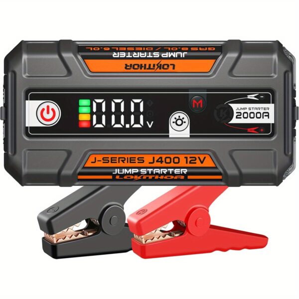 J400O 2000A 12V Portable Lithium Jump Starter, Car Battery Booster Pack, USB-C Powerbank Charger for upto 8.0-Liter Gas and 6.0-Liter Diesel Engines
